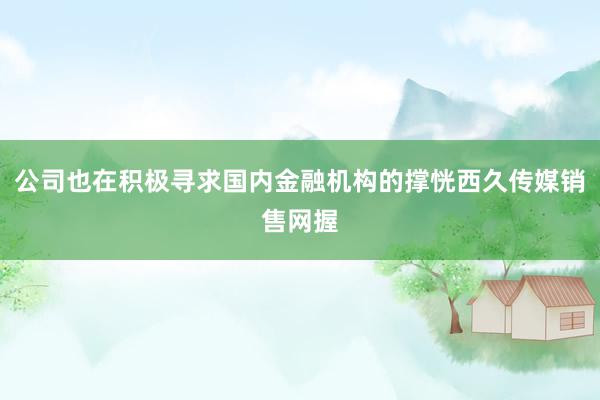 公司也在积极寻求国内金融机构的撑恍西久传媒销售网握