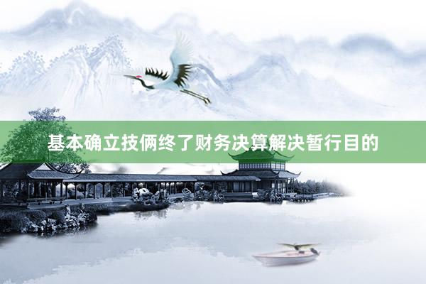 基本确立技俩终了财务决算解决暂行目的